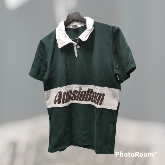 🆕💎 Rare Men's Aussiebum Short Sleeve Rugby Shirt Size Small Made In Australia - Picture 1 of 5